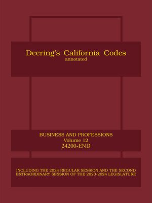 cover image of Deering's California Business and Professions Code